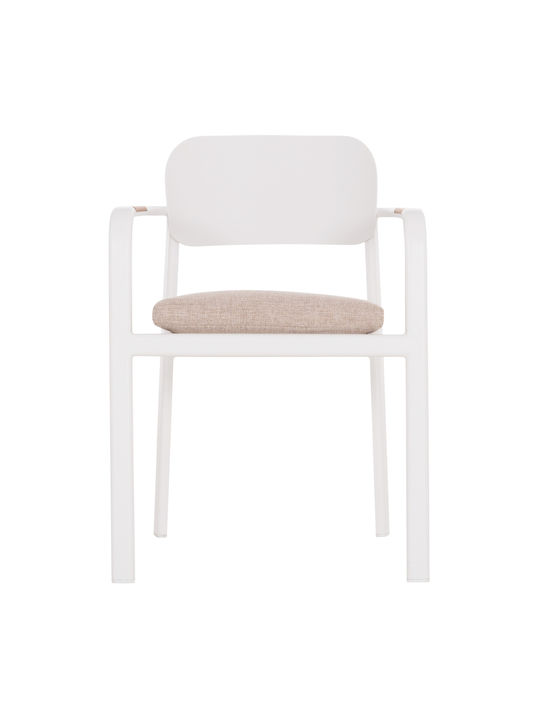 Elara Wooden Dining Armchair Beige 56x62x78cm