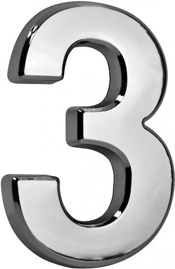 Number 3 Silver Abs House Apartment Number 70x100 Mm