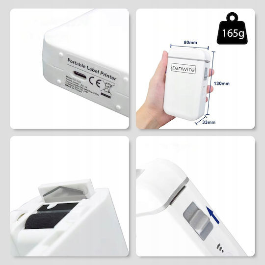 Zenwire Portable Label Printer Bluetooth 203 dpi