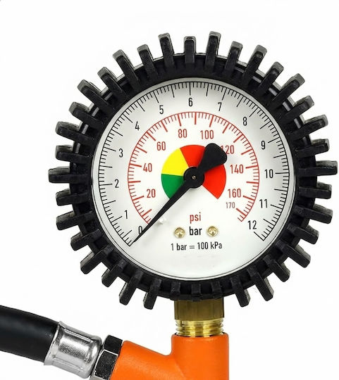 Manometru Profesional Digital Pentru Presiunea Anvelopelor Pistol Presiune Maximă 12 Bar Carcasă Portocalie