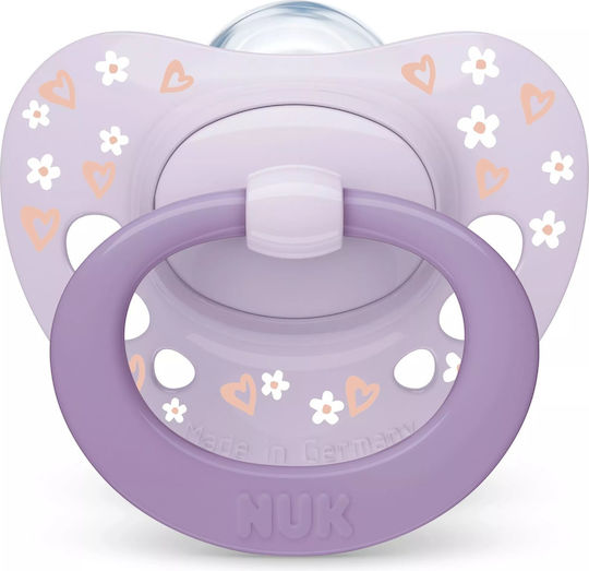 Nuk First Choice Classic Orthodontic Silicone Night Pacifiers with Case Pink for 0-6 Months 2 Pieces