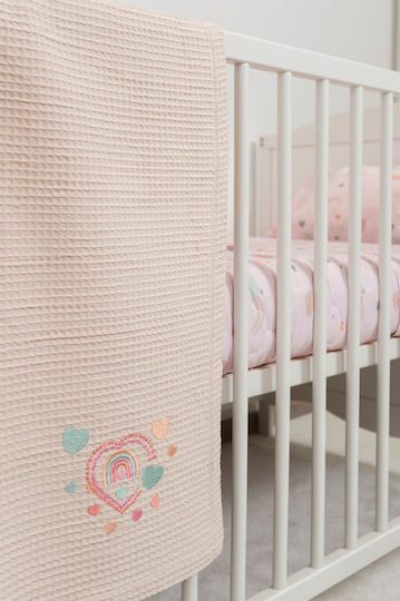 Viokarpet Waffle Pink Baby Blanket 110x140cm