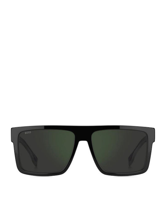 Boss Unisex Sunglasses With Black Horn-Rimmed Frame And Black Lens Boss 1895/S 807/I8