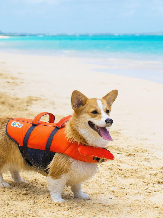 Vesta De Salvare Pentru Câini M Outward Hound Granby Splash Greutate Minimă 13,61 Kg Portocalie Accente Reflectorizante Bretele Reglabile Bandă Abdominală Mâner De Salvare