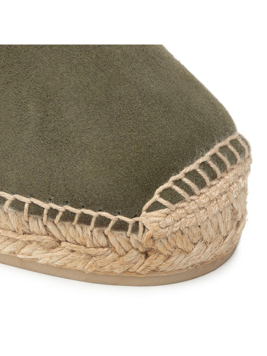 Sommer Damenplattformen im Stil Espadrilles Khaki
