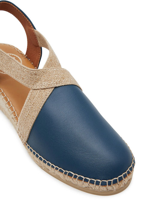 Sommer Damenplattformen im Stil Espadrilles Blau