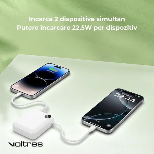 Voltres Power Bank 10000mAh 22.5W cu Port USB-C Negru