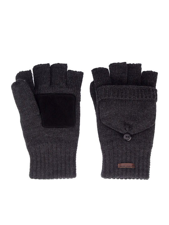Graue Handschuhe mit Fingerlos