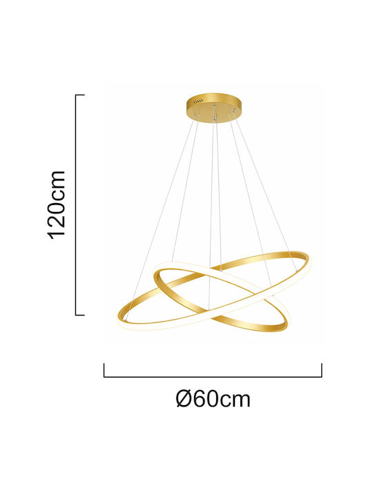 Powertech Deckenleuchte Gold LED mit Natürliches Weiß Licht 60x60x120cm