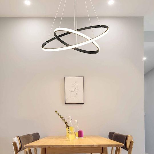 Powertech Κρεμαστό Φωτιστικό Μαύρο LED με Φυσικό Λευκό Φως 40x40x120εκ.
