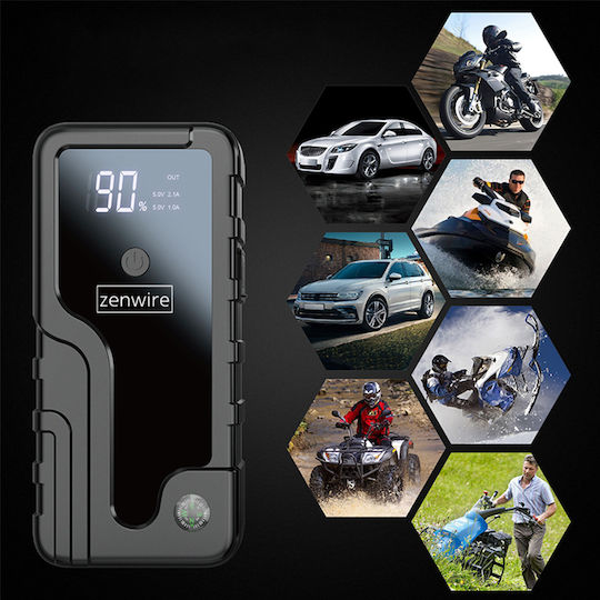 Zenwire CY16 Преносим Стартер за Батерия за Кола и Мотоциклет 6400mAh с Захранваща Банка USB Стъкла 12V