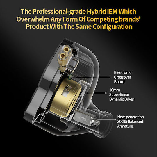 KZ Ακουστικά Ψείρες In Ear Zsn Pro 2 Mic Χρυσά
