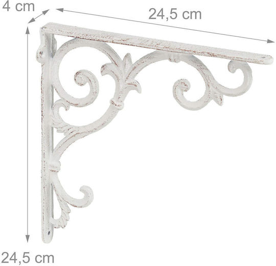Relaxdays Suport Pentru Raft Din Metal Alb 245x245mm 2 Bucăți 10032098_49