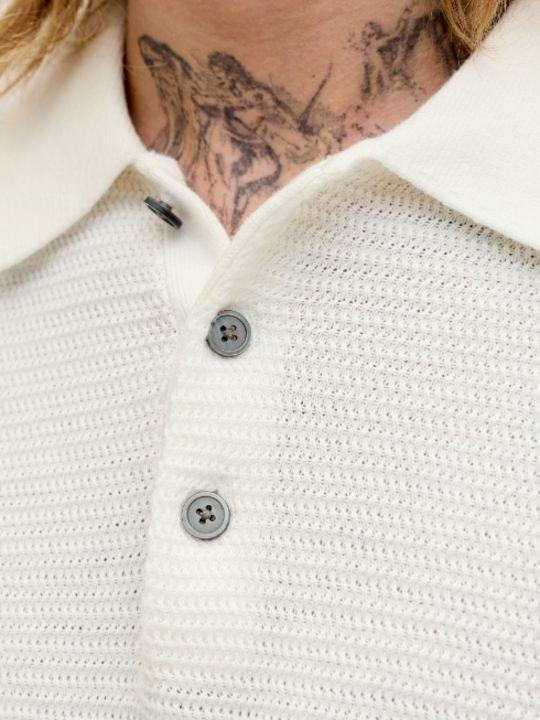 Polo Bluza Tricou Cu Mânecă Scurtă Albă