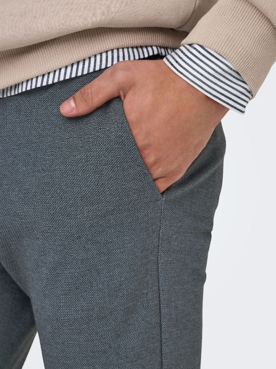 Elastic Dark Navy Chinos Men's Trousers