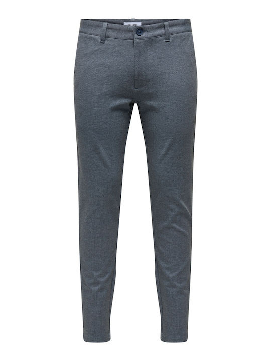 Elastic Dark Navy Chinos Men's Trousers