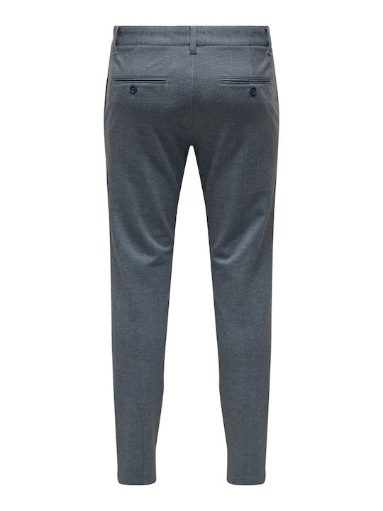Elastic Dark Navy Chinos Men's Trousers