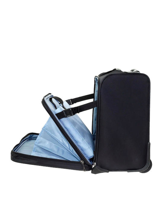 Diplomat Small The Atlanta Collection Cabin Fabric Black Suitcase With 2 Wheels Height 42cm