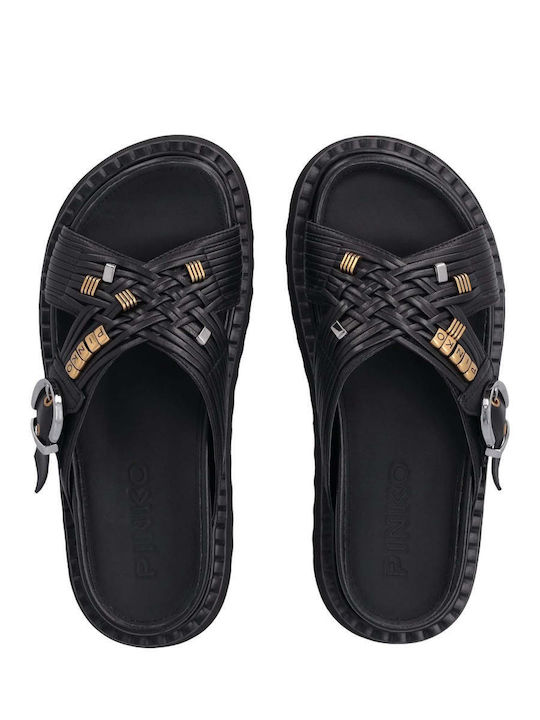 Leather Women's Sandals Black