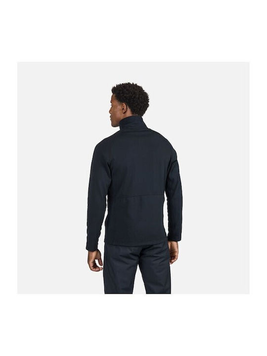 Ανδρική Ζακέτα Fleece με Κουκούλα Black