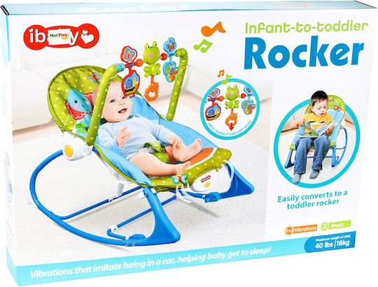 MalPlay Electric Baby Relax Swing with Vibration Blue for Child up to 18kg