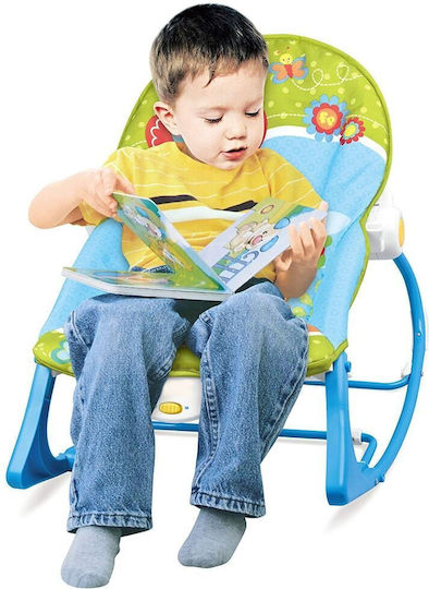 MalPlay Electric Baby Relax Swing with Vibration Blue for Child up to 18kg