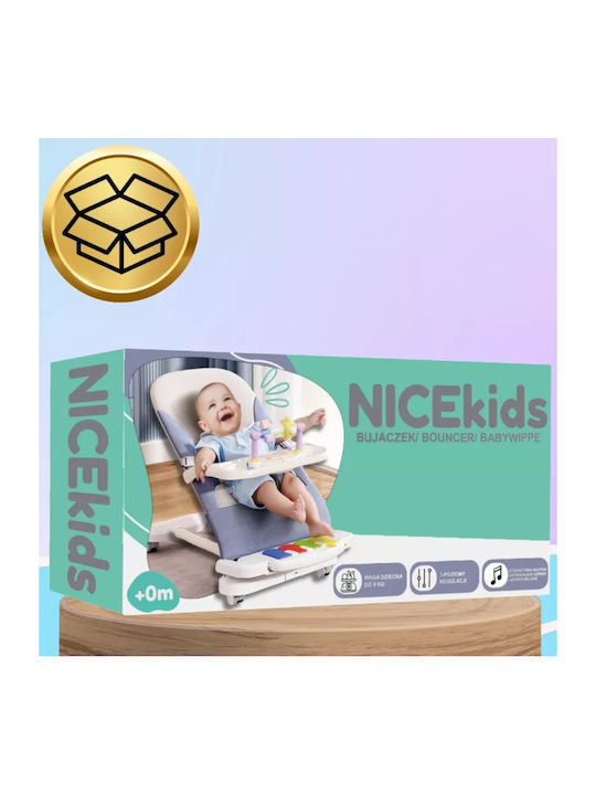 NICEkids Electric Relax Măsuță Pentru Bebeluși cu Muzică Albastru pentru Copii până la 9kg