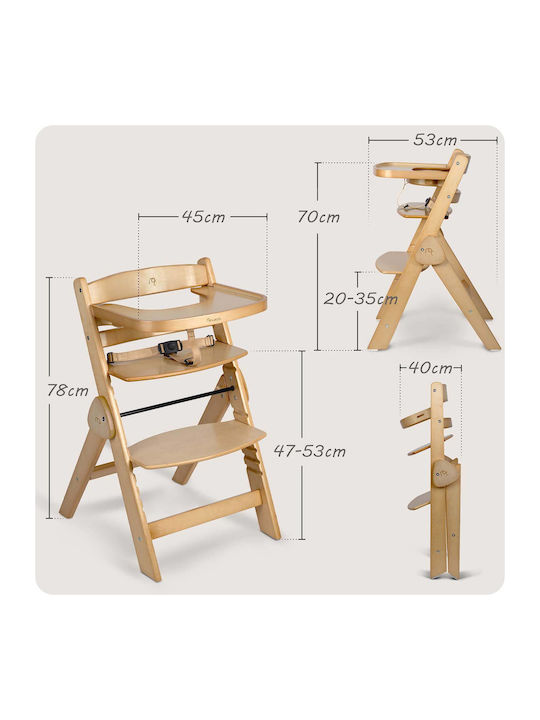 Nukido Highchair with Wooden Frame & Wooden Seat
