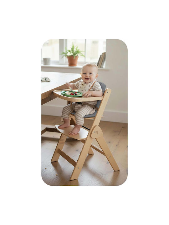 Nukido Highchair with Wooden Frame & Wooden Seat