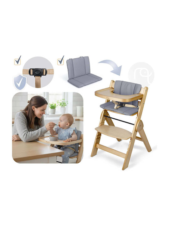 Nukido Highchair with Wooden Frame & Wooden Seat