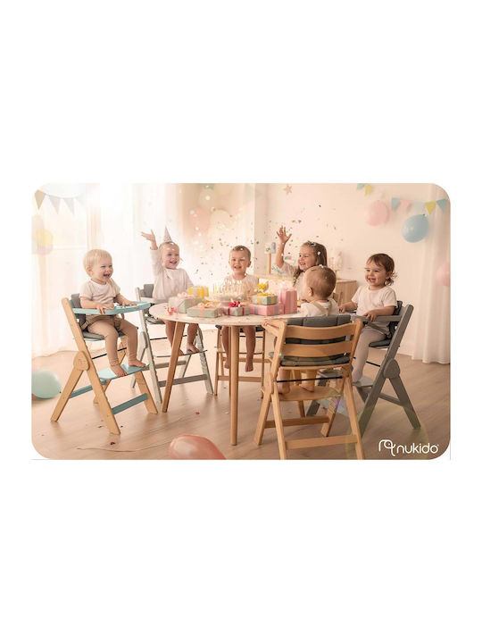 Nukido Highchair with Wooden Frame & Wooden Seat