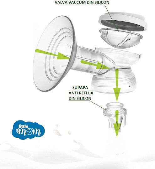 Little Mom Pompa de Sân Electrică Simplă cu Baterie și la Rețea Fără BPA Albă 130ml