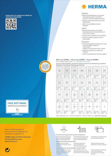 Herma Etichete Autoadezive A4 Rectangulare 70x36mm