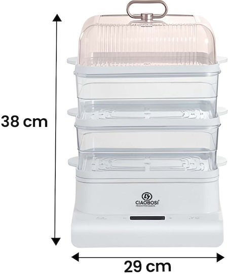 Avizar Електрически Парен Котлон 800w 3 Нива 10l Общ Обем Прозрачен