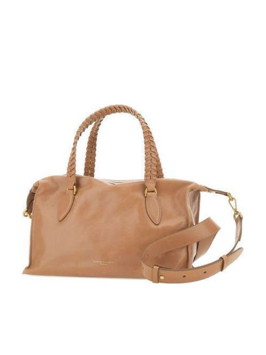 Leather Women's Shoulder Bag Beige