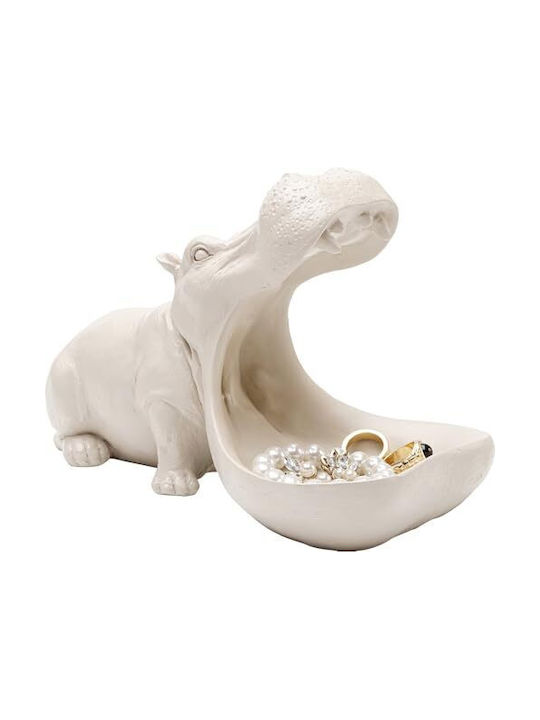 Kare Design Decorative Figurine Hungry Hippo Greige Decorative Object Home Accessories Key Holder Hippopotamus Animal Motif H W D