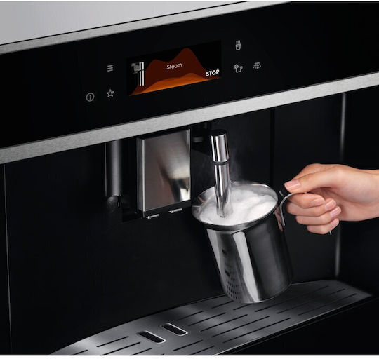 Electrolux Автоматична Еспресо Кафемашина Вградена 1350W Налягане 15bar за Капучино с Мелачка Сива EBC85X