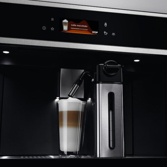 Electrolux Автоматична Еспресо Кафемашина Вградена 1350W Налягане 15bar за Капучино с Мелачка Сива EBC85X