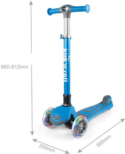 Kick’n’roll Scuter Copii Pliabil 3 Roți Cu Iluminare LED Pentru 3+ Ani Verde