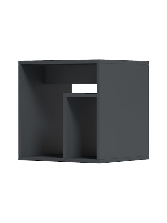Bedside Table Doublo Wooden Gray 40x35x40cm