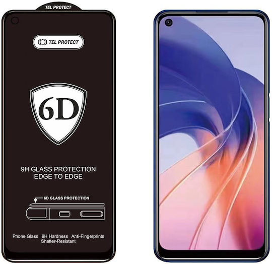 6d Пълно лепило Закалено стъкло за цялото лице Черен (Moto G84)