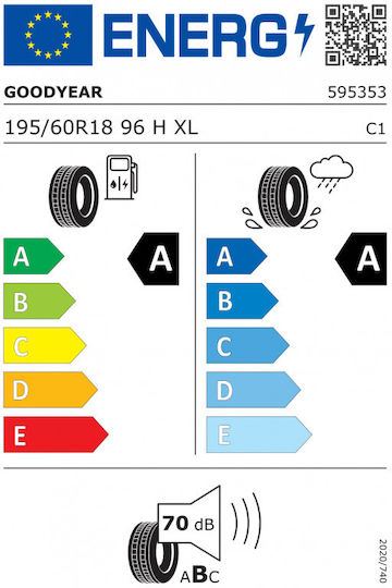 Goodyear Efficientgrip Performance 195/60R18 96H XL Vărat Anvelopă Pentru Mașină Electrică de Pasageri