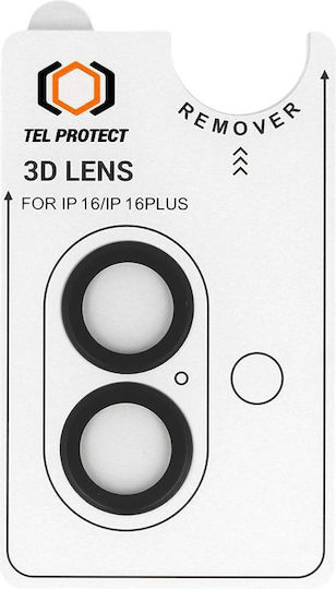 Tel Protect Camera Protection Tempered Glass Black for the Iphone 16/16 Plus