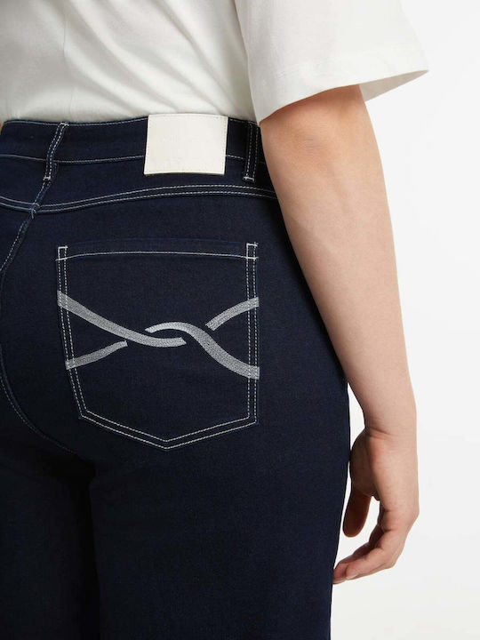 High Waist Women's Jean Pants in Wide Leg Style 0007.2591 Denim