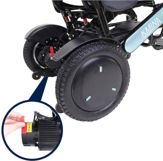 KMINA Ηλεκτροκίνητο Αναπηρικό Αμαξίδιο 63cm K10074 Γκρι