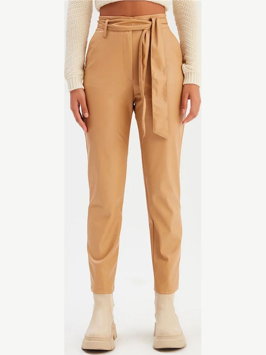 Damen Lederhose Beige