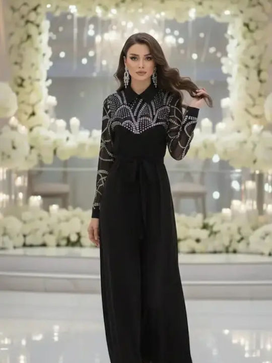 Maxi Dress for Wedding Christening with Tulle Black