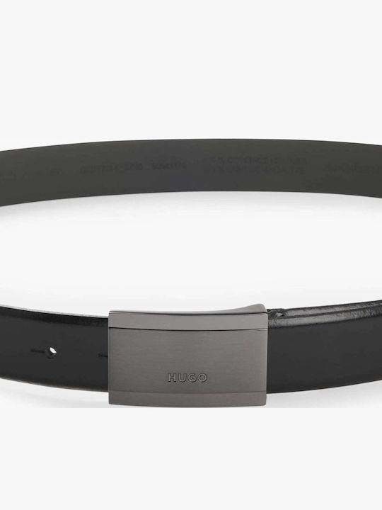 Men's Leather Knitted Black Belt
