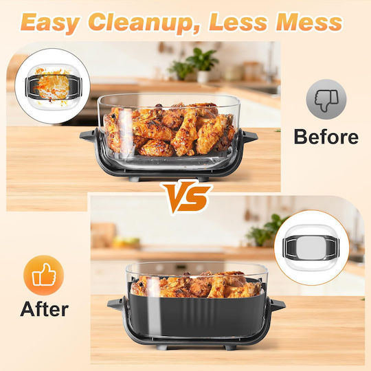 Alyvisun 2 Bucăți Forme din Silicon Pentru Air Fryer Inserție din Silicon Reutilizabilă Pentru Airfryer 3.8l & 1.4l Inserție din Silicon Pentru Air Fryer Mâncare Mai Crocantă Alimentație Mai Sănătoasă