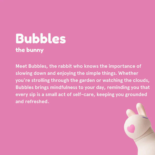 Asobu Kids Water Bottle Thermos Silicone with Straw Bubbles Bunny 460ml